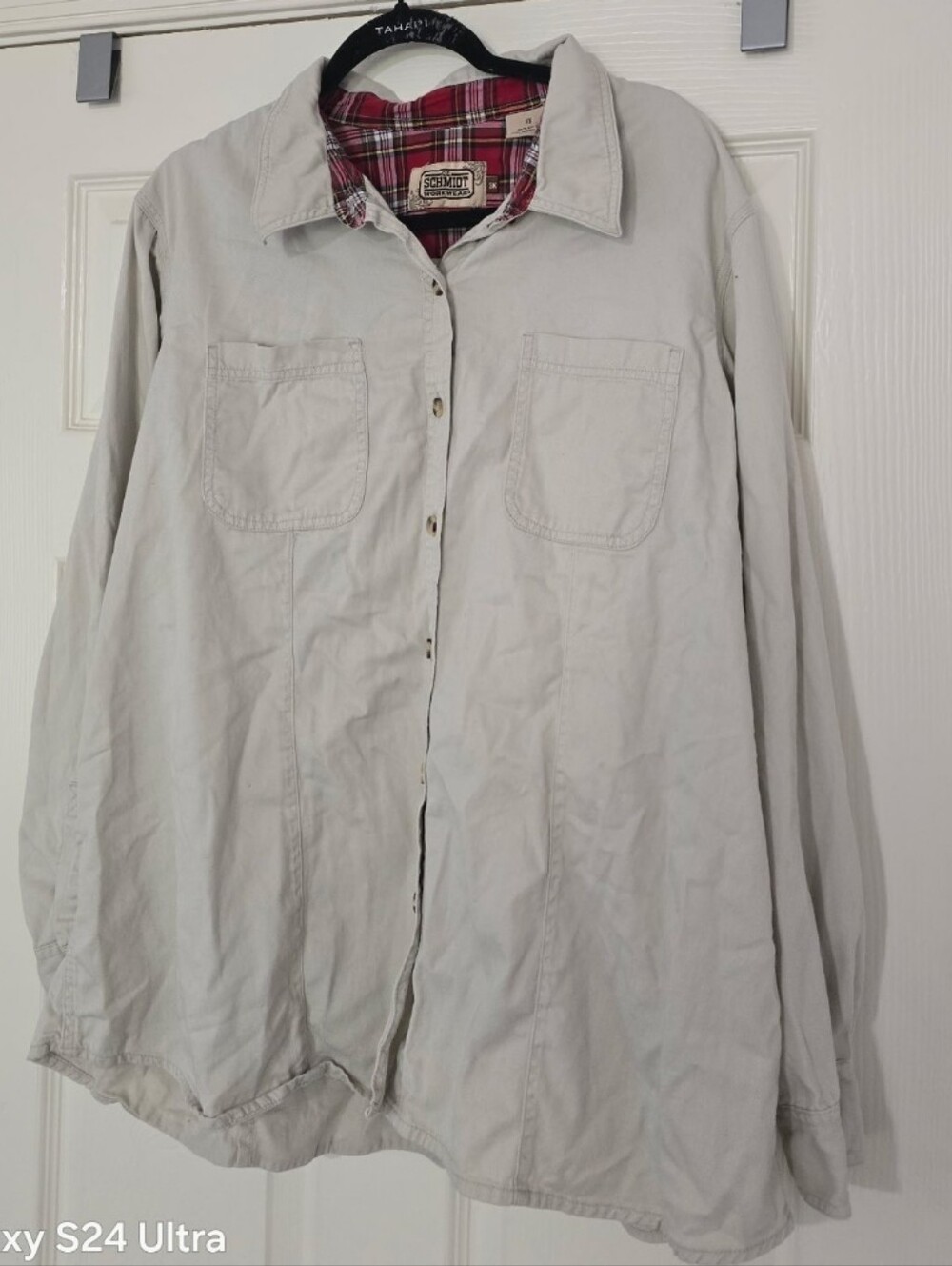 C.E. Schmidt Fit For Her Women's Workwear Cream Button Up Long Sleeve Shirt 3XL